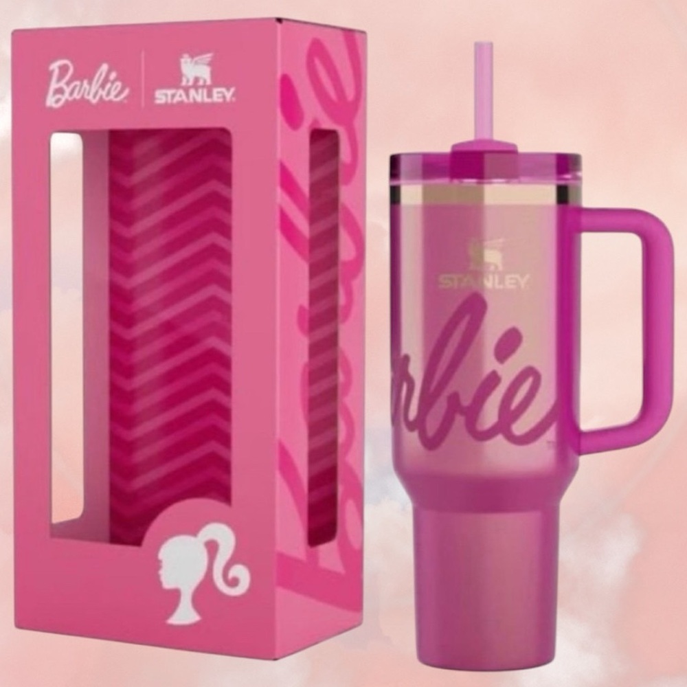 Stanley x Barbie Icon Pink Shimmer 40 oz Quencher Tumbler